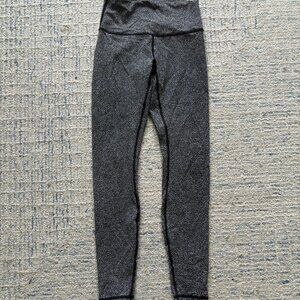 Lululemon Wunder Train Black and White Speckled Leggings 28" Size 4